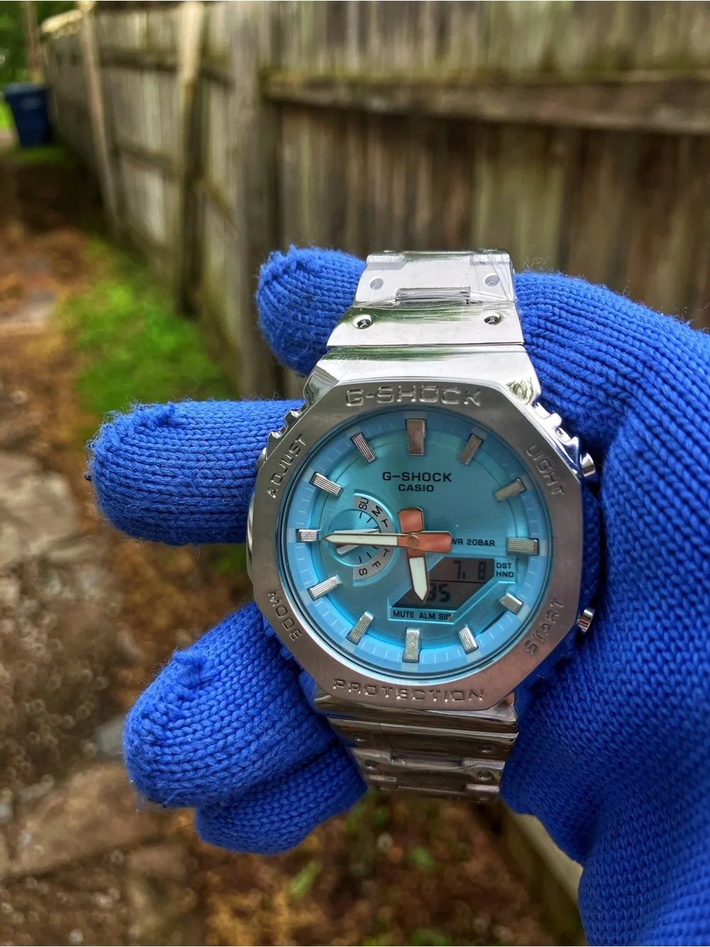 Custom G Shock Silver and Teal Dial style colorway